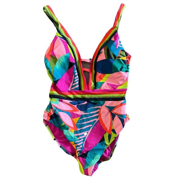 NWOT $162 Sz 8 Trina Turk Rainforest One Piece Swimsuit - Picture 4 of 6